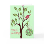 Bird with Mistletoe Greeting Cards