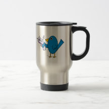 Bird with Raygun - Travel Mug