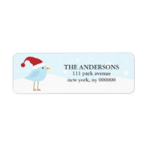 Bird with Santa Hat Labels