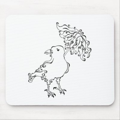 Bird with Umbrella Mouse Pad by AllUsAlltheTime