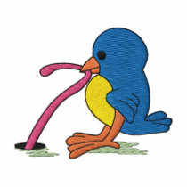 Bird with Worm embroidered shirts
