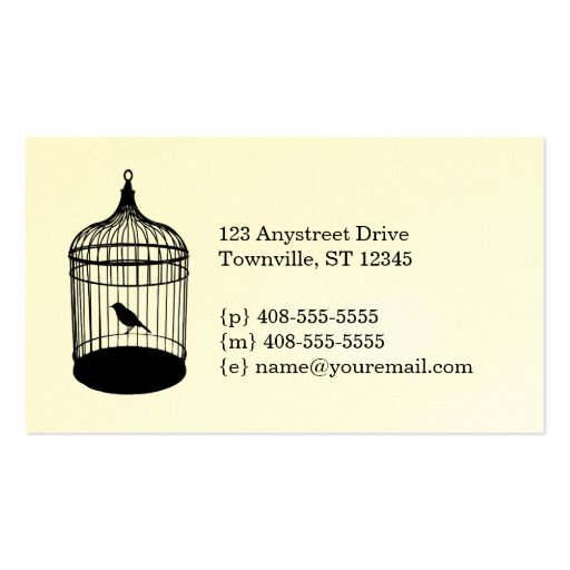 Birdcage business card