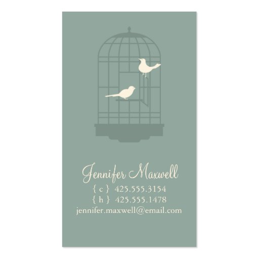 Birdcage Calling Card Business Card (front side)