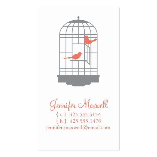 Birdcage Calling Card Business Cards (front side)