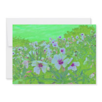 Birdcage Evening Primrose Pink flowers Invitations