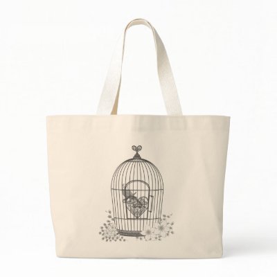 birdcage monotone tote bags by beryl_bel