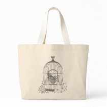 birdcage monotone tote bags