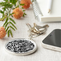 "Birdcreature" B&W Abstract keychains by RLMdesignes "Birdcreature" B&W Abstract keychains