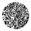 "Birdcreature" B&W Abstract magnets
