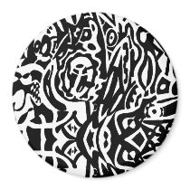 "Birdcreature" B&W Abstract magnets by RLMdesignes "Birdcreature" B&W Abstract magnets