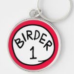 Birder 1, 2, 3 Premium Round Keychain