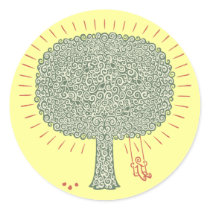 Birdhi Tree Round Sticker