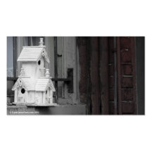 Birdhouse blanco tarjetas de visita