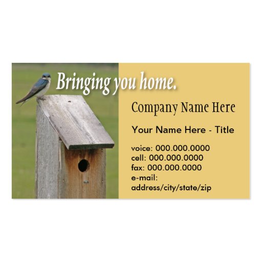 Birdhouse Business Card Shell (front side)