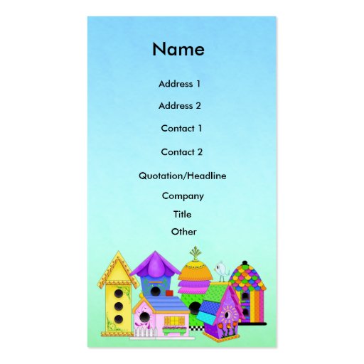 Birdhouse Cluster Business Card with Background (front side)