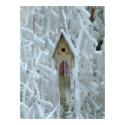 Birdhouse in ice encrusted tree posters