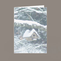 birdhouse in the snow cards