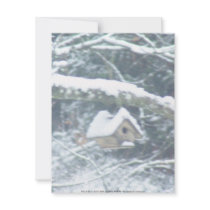 birdhouse in the snow invitations by dlmtleArt birdhouse in the snow invitations