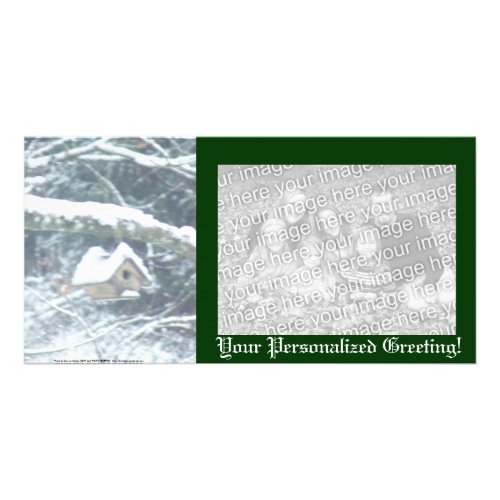 birdhouse in the snow photocard