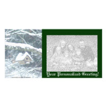 birdhouse in the snow photo cards
