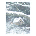 birdhouse in the snow print