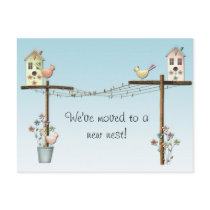 Birdhouse New Address Postcard