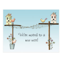 Birdhouse New Address Postcard