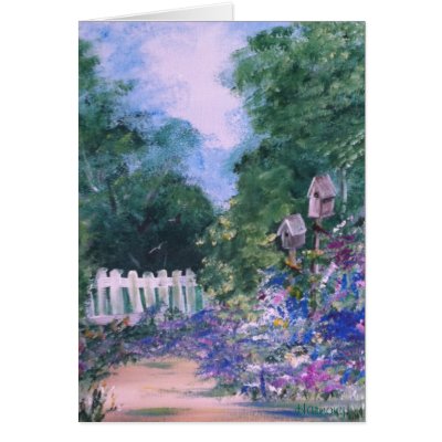 Birdhouse Path Cards by harmonyart