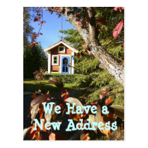 Birdhouse We Moved Change of Address Cards Post Cards
