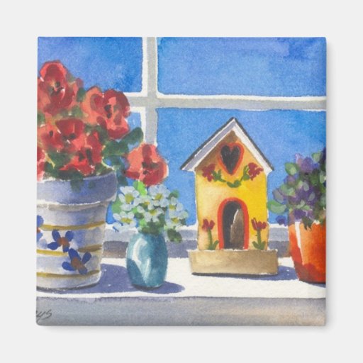 Birdhouse Window Sill - Magnet