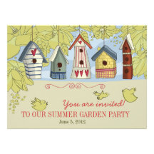 Birdhouses Garden Party Invitation