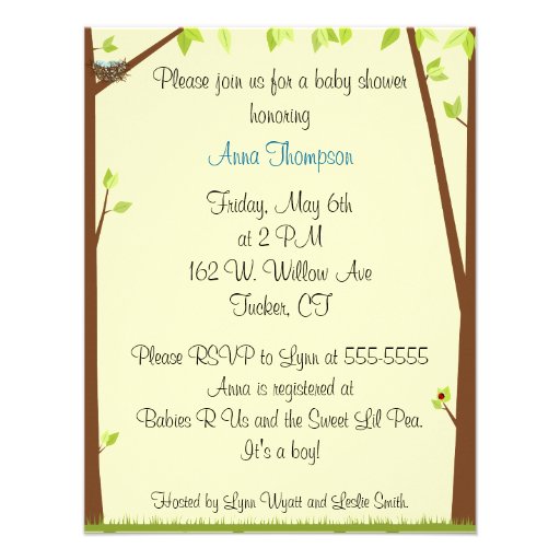Birdie Baby Shower Invitation