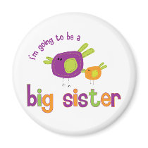 birdie big sister to be fridge magnet