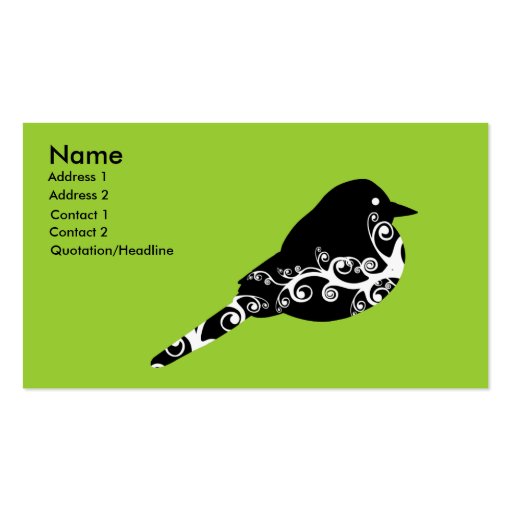 birdie business card (front side)