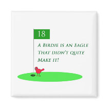 Birdie Eagle Golf Cartoon Magnet
