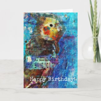 Birdie Mixed Media Birthday Card
