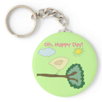 Birdie "Oh, Happy Day!" Keychain