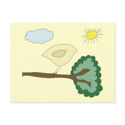 Birdie Postcard by bchrisdesigns