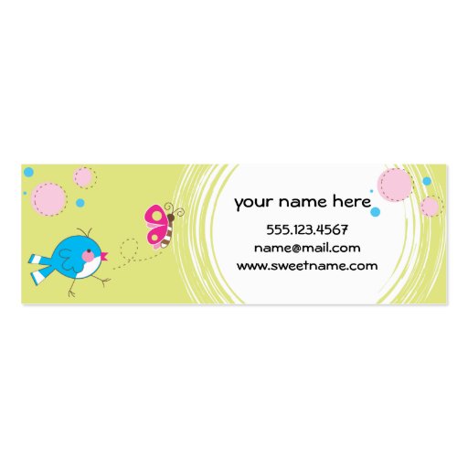 Birdie Skinny Busniness Card Business Cards (front side)