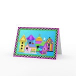 Birdie Village Greeting Card - Plain