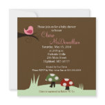 Birdie Woodland 5x5 Baby Shower Invitation