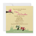 Birdie Woodland 5x5 Baby Shower Invitation
