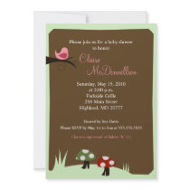 Birdie Woodland 5x7 Baby Shower Invitation