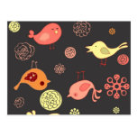 Birdies on Grey postcards