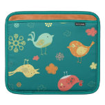 Birdies on Teal ipad sleeves