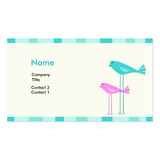 Birdies Profile Card Business Card Templates (front side)