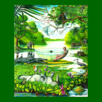 Birdlife w/ apple - Print