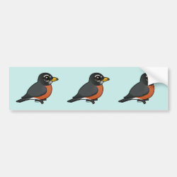 Cartoon American Robin Bumper Sticker
