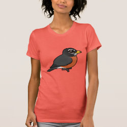 Cartoon American Robin Women's American Apparel Fine Jersey Short Sleeve T-Shirt