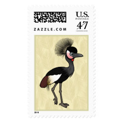 Black Crowned-Crane Large Stamp 2.5